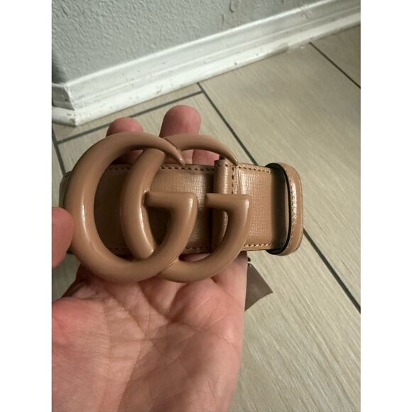 Brand new with box Gucci Beige Double-G Logo Leather Waist Belt size 120 main image 5